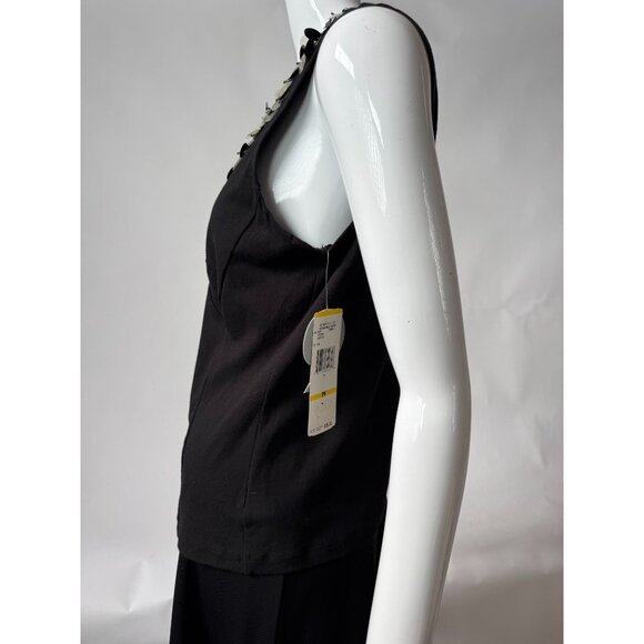 Nine West Black Sidewalk Cafe Sleeveless Top With Sequin Detail Size M New With - Picture 11 of 16